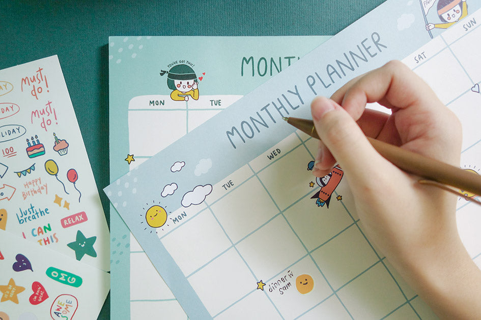 Dream Chaser Monthly Desk Planner - Monthly Planner by wheniwasfour | 小时候, Singapore local artist online gift store