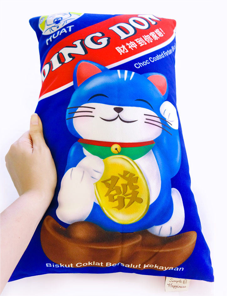 Quirky Singapore Cushion Covers - Ding Dang Fortune Cat