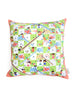 Dragons and Elephants Square Cushion Cover in peach