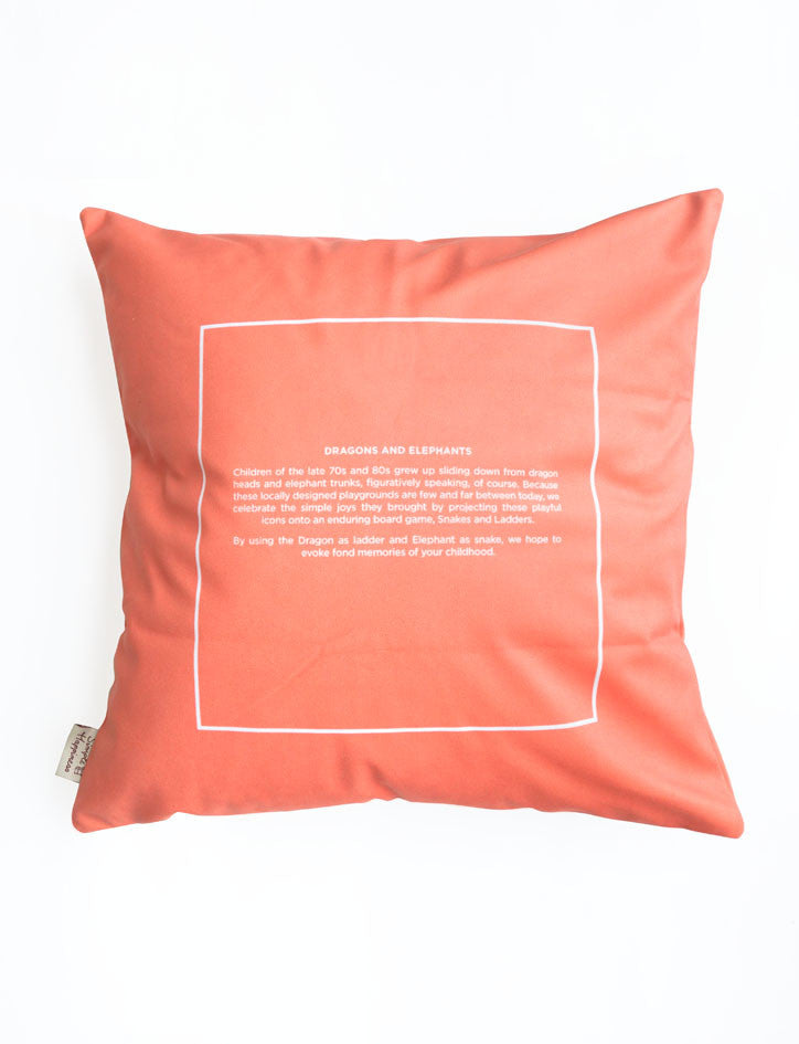 Dragons and Elephants Cushion Cover (Back)