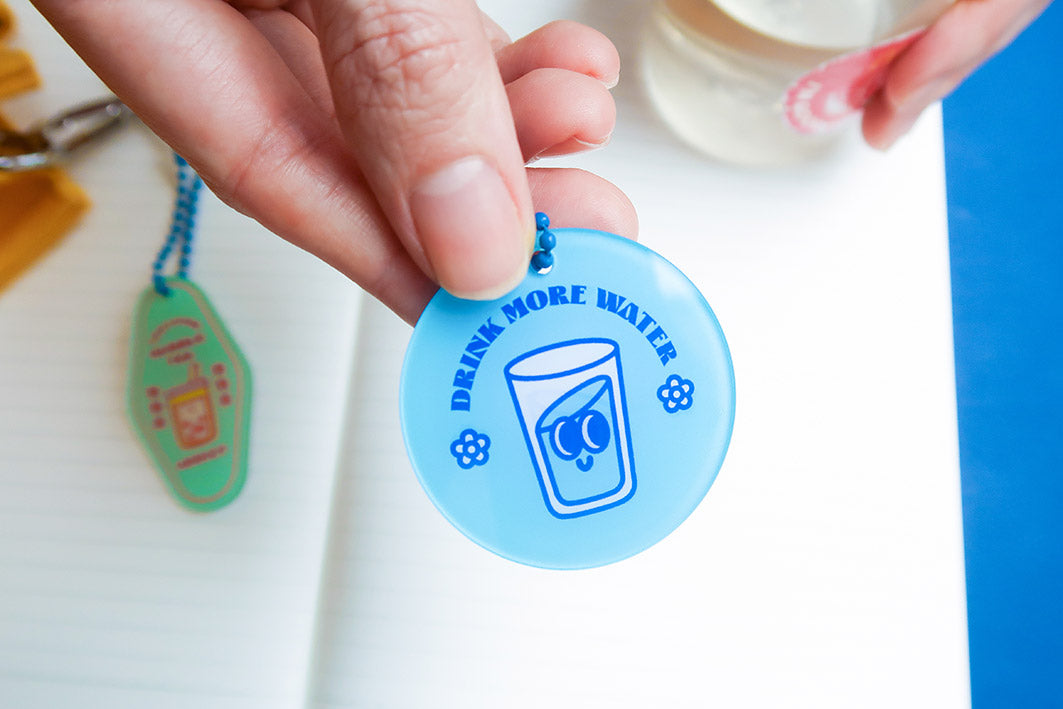 Drink More Water Keychain Charm - Accessories by wheniwasfour | 小时候, Singapore local artist online gift store