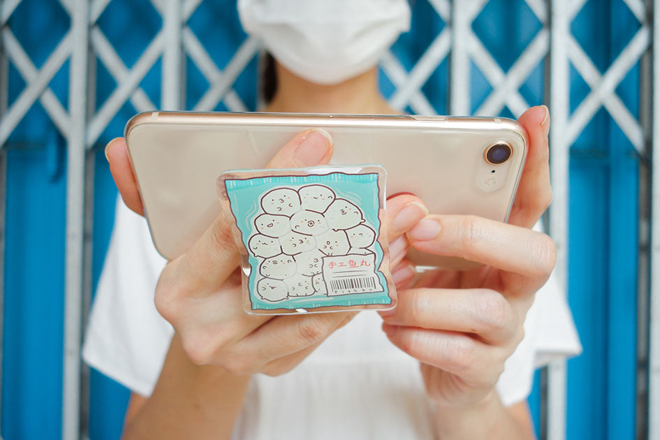 Fishbo Pack Pop Socket - Phone grip by wheniwasfour | 小时候, Singapore local artist online gift store