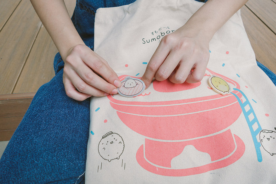 Sumoboru Hotpot Totebag + 2 Pins - Canvas Tote Bags by wheniwasfour | 小时候, Singapore local artist online gift store