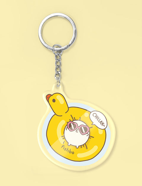 FishBo Chillax Keychain - Accessories by wheniwasfour | 小时候, Singapore local artist online gift store