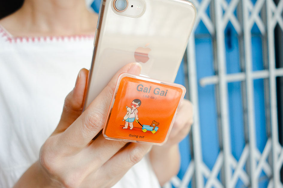 Gai Gai Pop Socket - Phone grip by wheniwasfour | 小时候, Singapore local artist online gift store