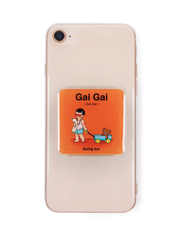 Gai Gai Pop Socket - Phone grip by wheniwasfour | 小时候, Singapore local artist online gift store