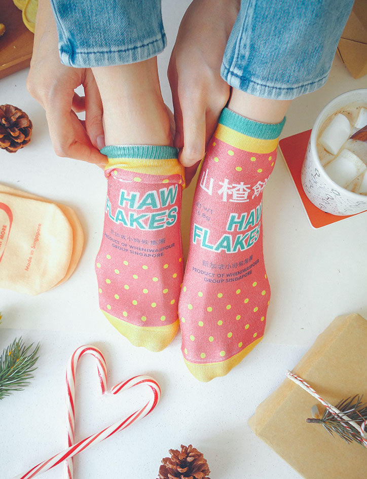 Haw Flakes socks - Apparel by wheniwasfour | 小时候, Singapore local artist online gift store