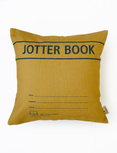 Jotter Book Square Cushion Cover in brown