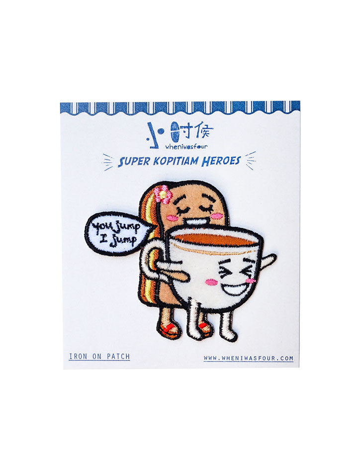 Cute and quirky iron-on patches - Super Kopitiam Heroes: Kopi-O and Kaya Toast