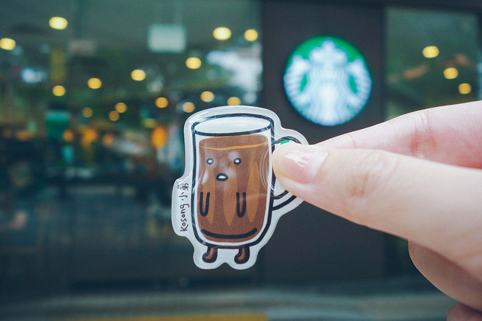 Singapore Kopitiam Acrylic Pins - Kopi Kosong