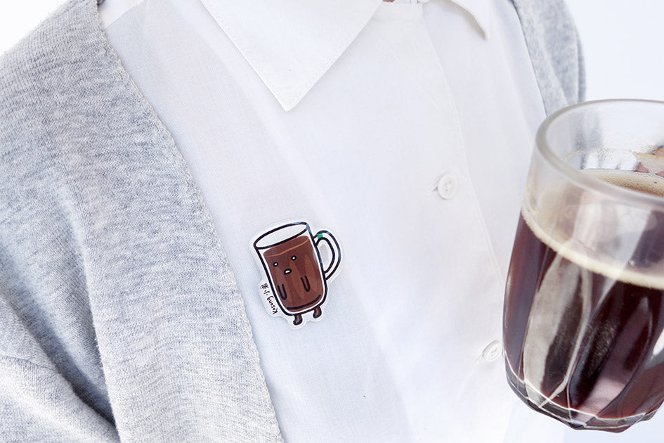 Quirky Singapore Pins - Kopi Kosong