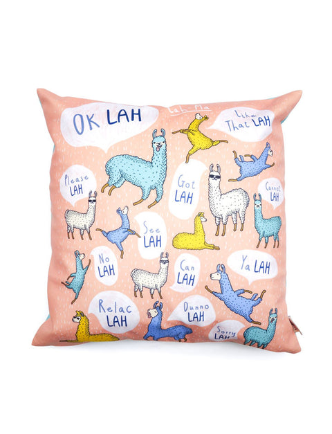 Lah Singlish Cushion Cover (2 sizes) - cushion cover by wheniwasfour | 小时候, Singapore local artist online gift store