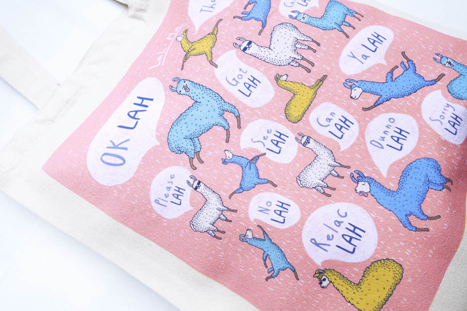 Lah-ma Singlish Tote Bag - Canvas Tote Bags by wheniwasfour | 小时候, Singapore local artist online gift store