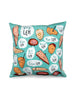 Singlish: Lah - square cushion cover for home decor in turquoise