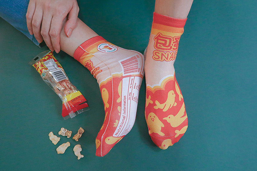 Bao Huat Animal Snack socks - Apparel by wheniwasfour | 小时候, Singapore local artist online gift store
