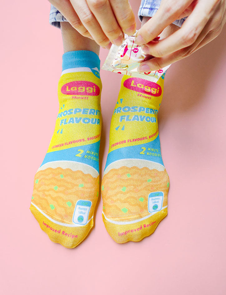 Laggi Huat socks - Apparel by wheniwasfour | 小时候, Singapore local artist online gift store