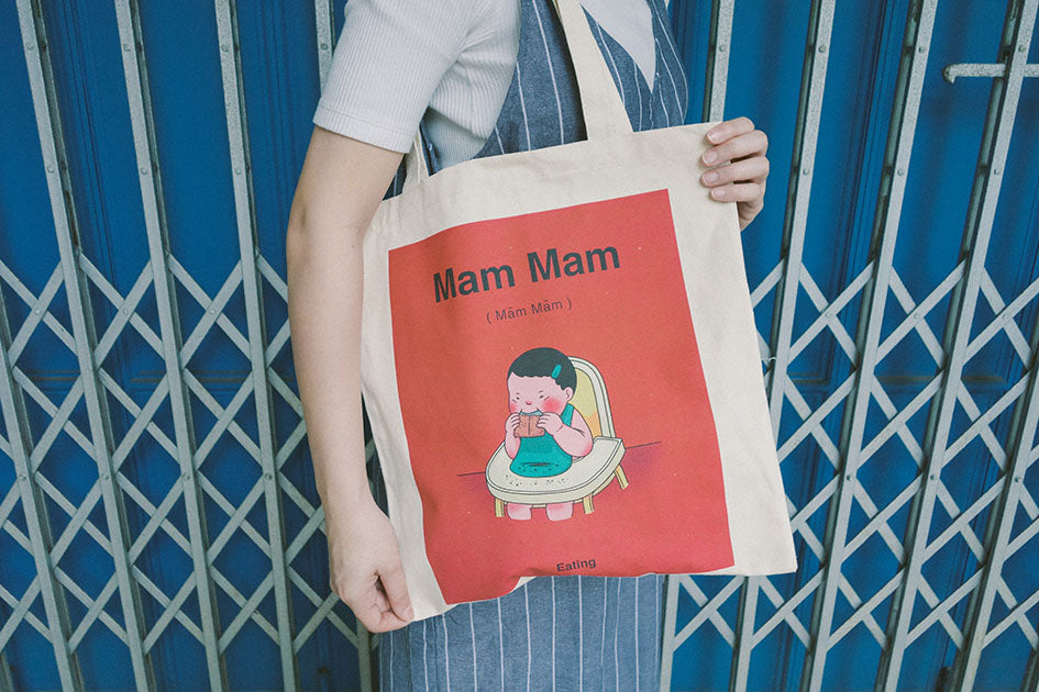 Mam Mam Tote Bag - Canvas Tote Bags by wheniwasfour | 小时候, Singapore local artist online gift store