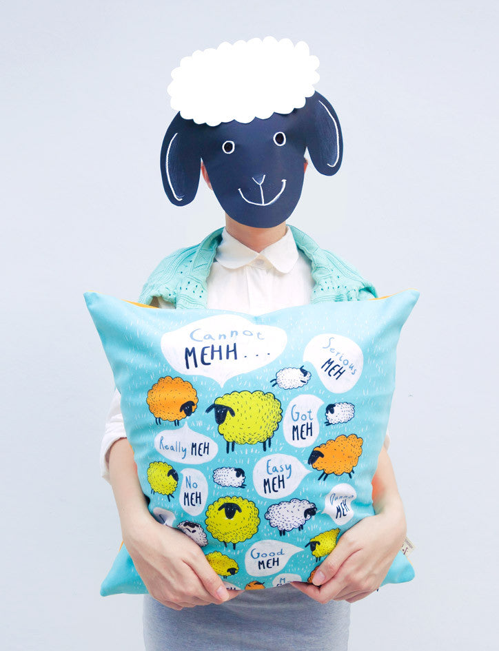 Meh Meh Singlish Cushion Cover (2 sizes) - cushion cover by wheniwasfour | 小时候, Singapore local artist online gift store
