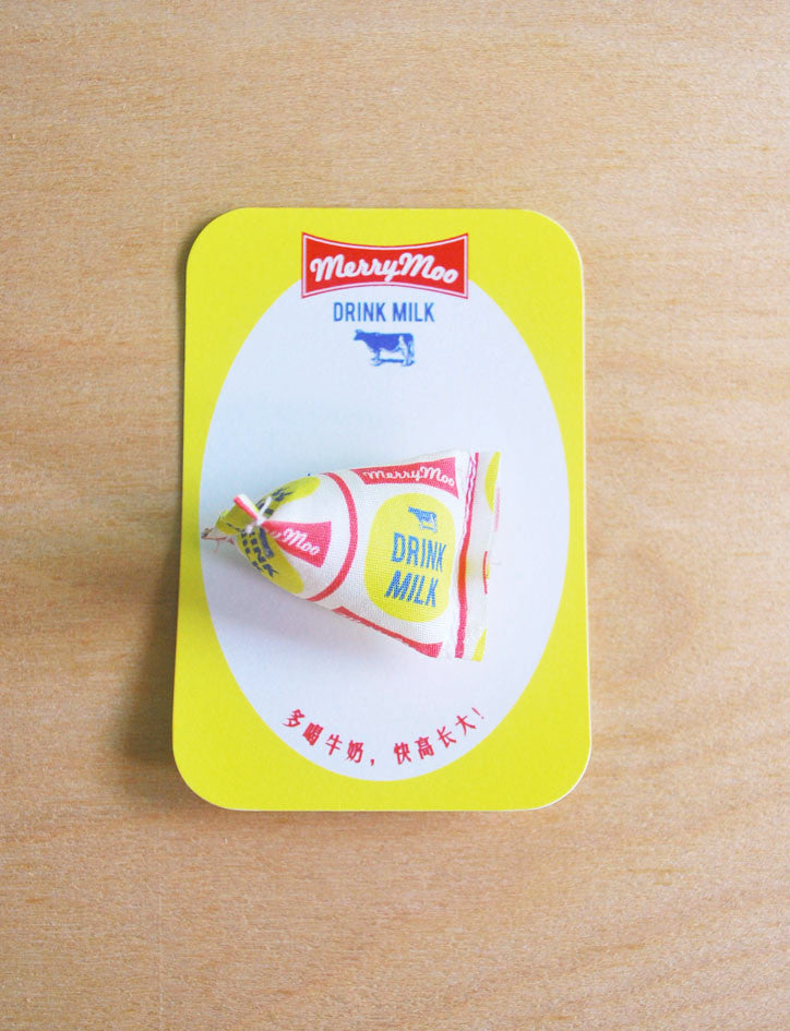 Nostalgic Old-School Milk Packet Plush Pin