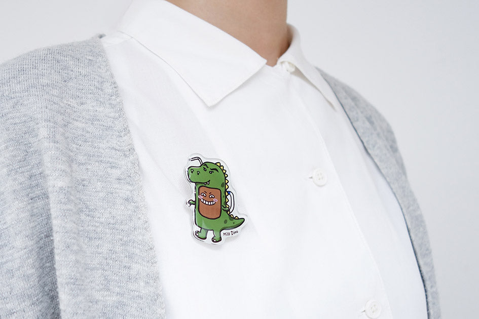 Milo Dino Pin - Accessories by wheniwasfour | 小时候, Singapore local artist online gift store