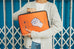 Orange inspirational laptop bag with words of encouragement - Jia You
