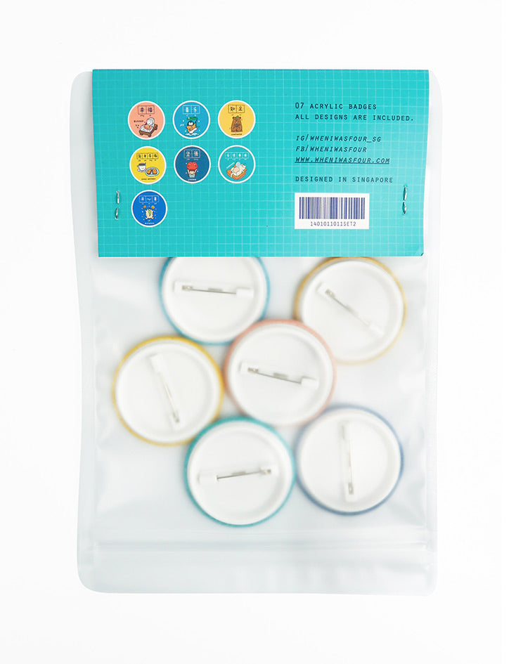 Set of 7 | Dream Chaser Button Badges - Accessories by wheniwasfour | 小时候, Singapore local artist online gift store