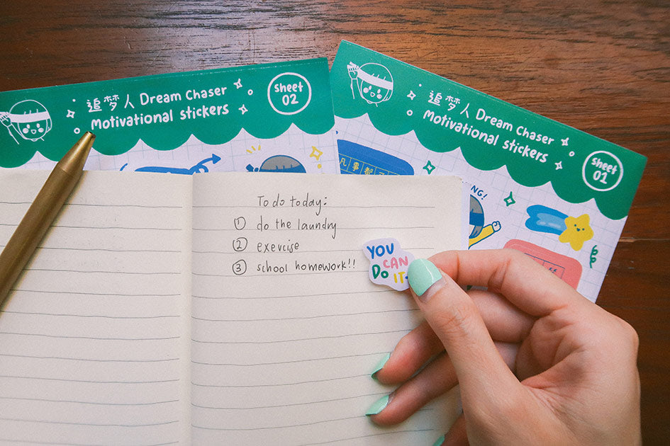 Dream Chaser Vinyl Motivational Stickers - stationery by wheniwasfour | 小时候, Singapore local artist online gift store