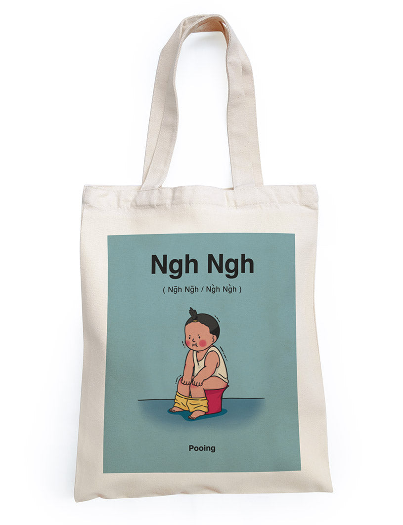 Ngh Ngh Tote Bag - Canvas Tote Bags by wheniwasfour | 小时候, Singapore local artist online gift store