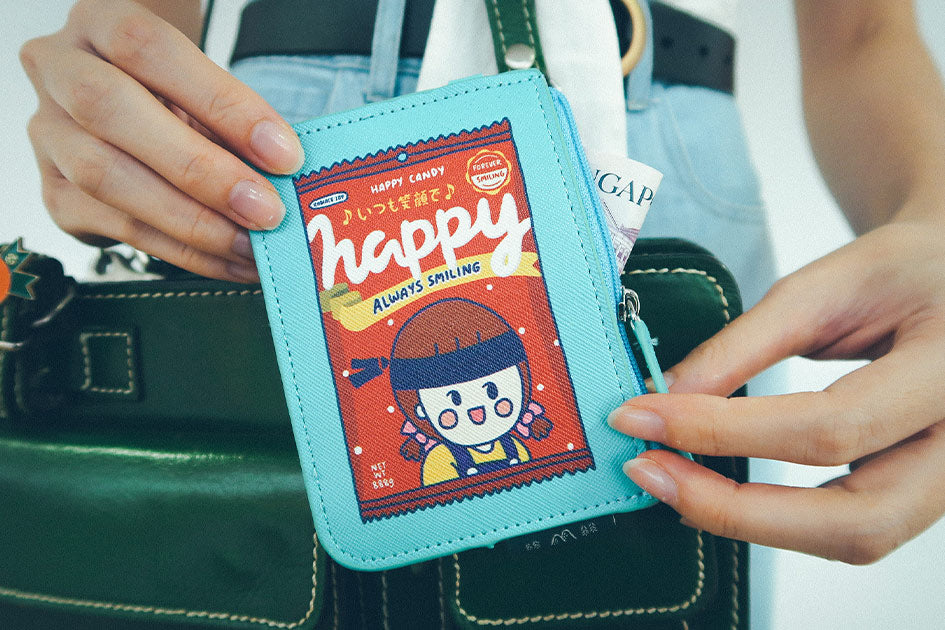 Happy Candy Coin Pouch & Card Holder - Pouch by wheniwasfour | 小时候, Singapore local artist online gift store