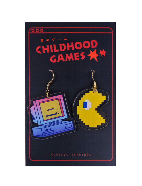 Retro Computer Pacman Earrings - Accessories by wheniwasfour | 小时候, Singapore local artist online gift store