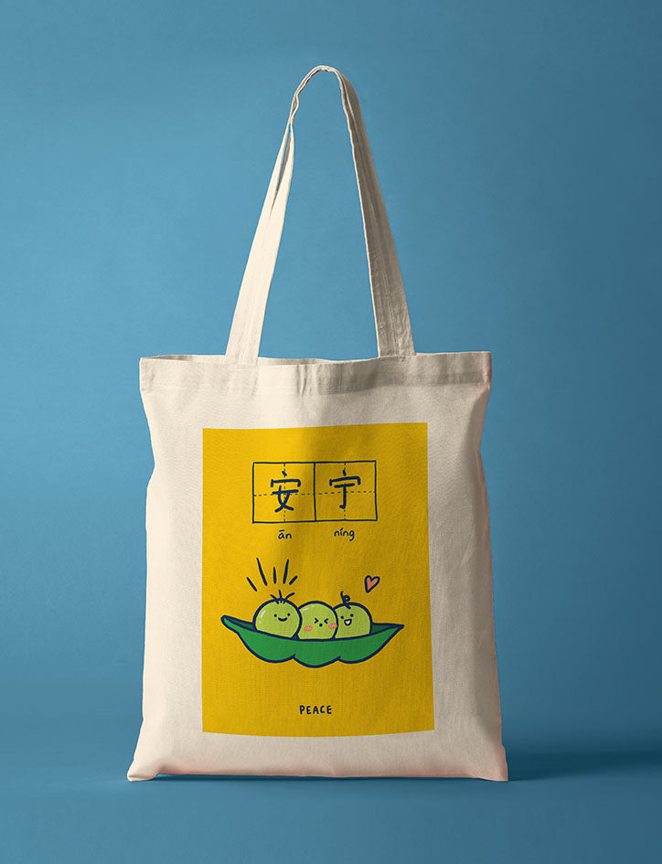 Peace Totebag - Canvas Tote Bags by wheniwasfour | 小时候, Singapore local artist online gift store