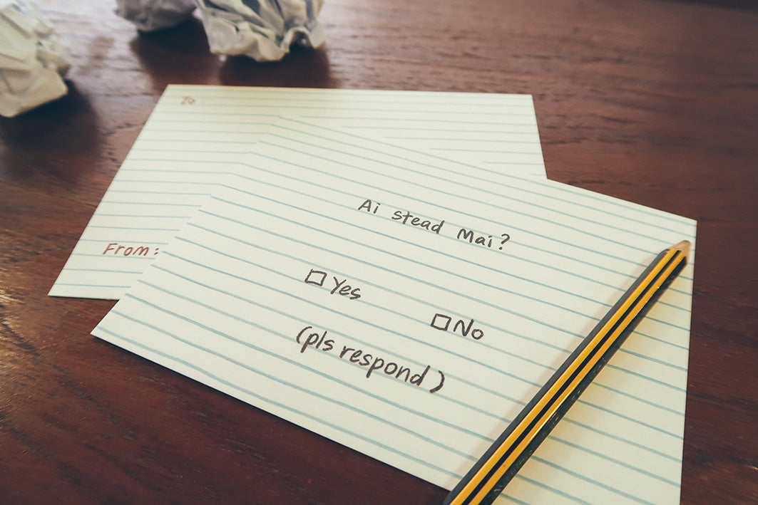 Ai Stead Mai? Valentine's Day Greeting Card - Postcards by wheniwasfour | 小时候, Singapore local artist online gift store