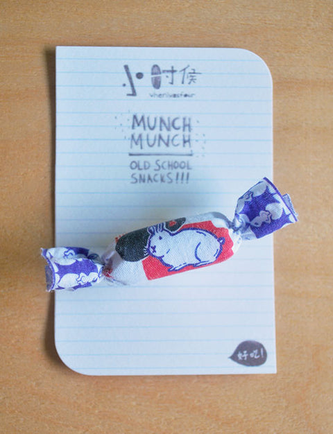 Cute handmade plush pins  inspired by Mama Shop snacks - white rabbit sweet