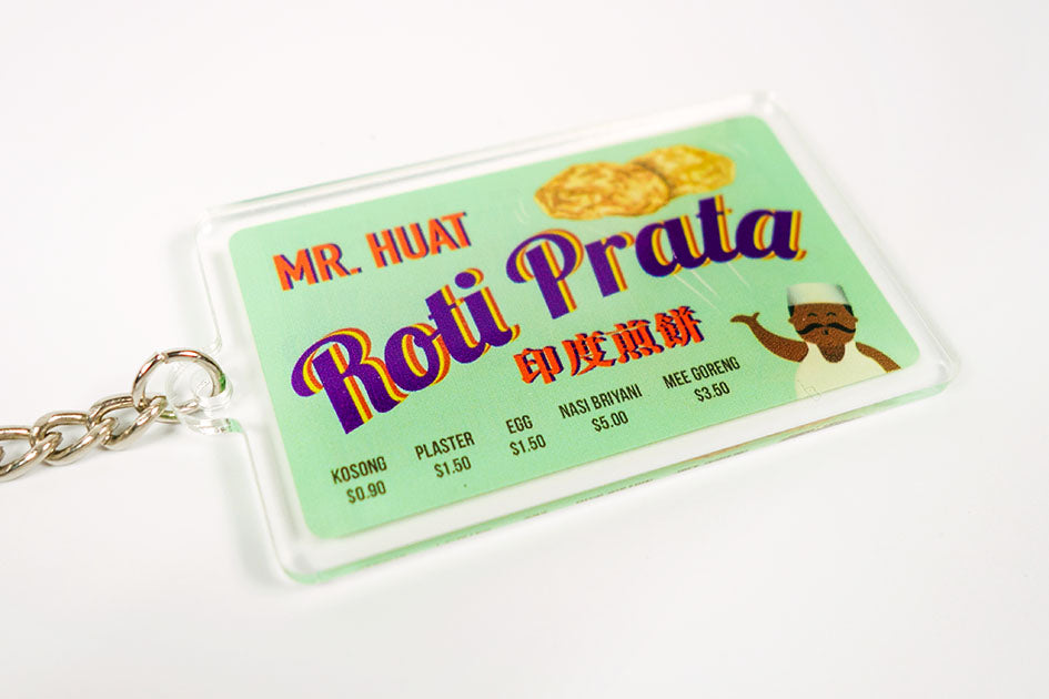 Singapore Hawker Delicacies - Roti Prata Keychain