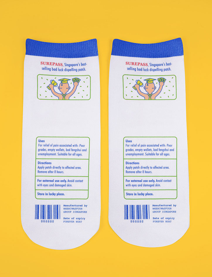 Sure Pass socks - Apparel by wheniwasfour | 小时候, Singapore local artist online gift store