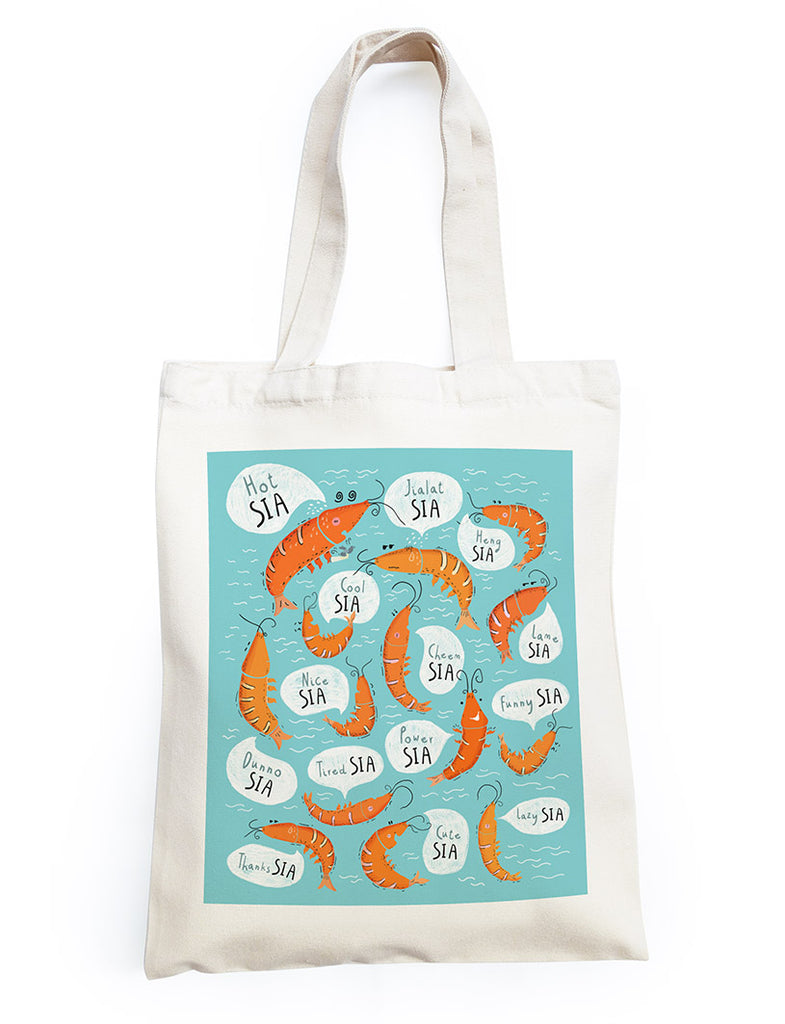Sia Singlish Tote Bag - Canvas Tote Bags by wheniwasfour | 小时候, Singapore local artist online gift store