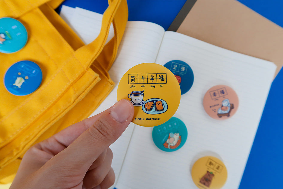 Set of 7 | Dream Chaser Button Badges - Accessories by wheniwasfour | 小时候, Singapore local artist online gift store