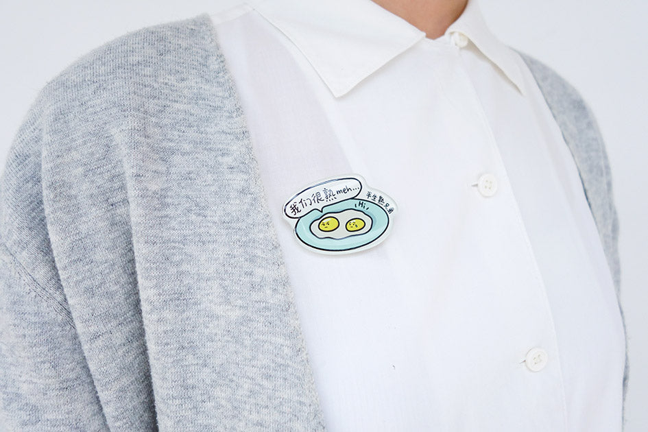 Half-Boiled Eggs Bro Pin - Accessories by wheniwasfour | 小时候, Singapore local artist online gift store