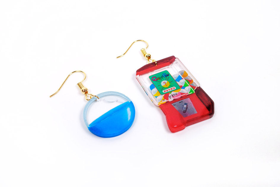 Gachapon Machine Dangling Earrings - Accessories by wheniwasfour | 小时候, Singapore local artist online gift store