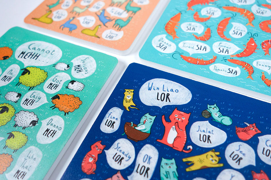 Singlish Wooden Coasters - Home by wheniwasfour | 小时候, Singapore local artist online gift store