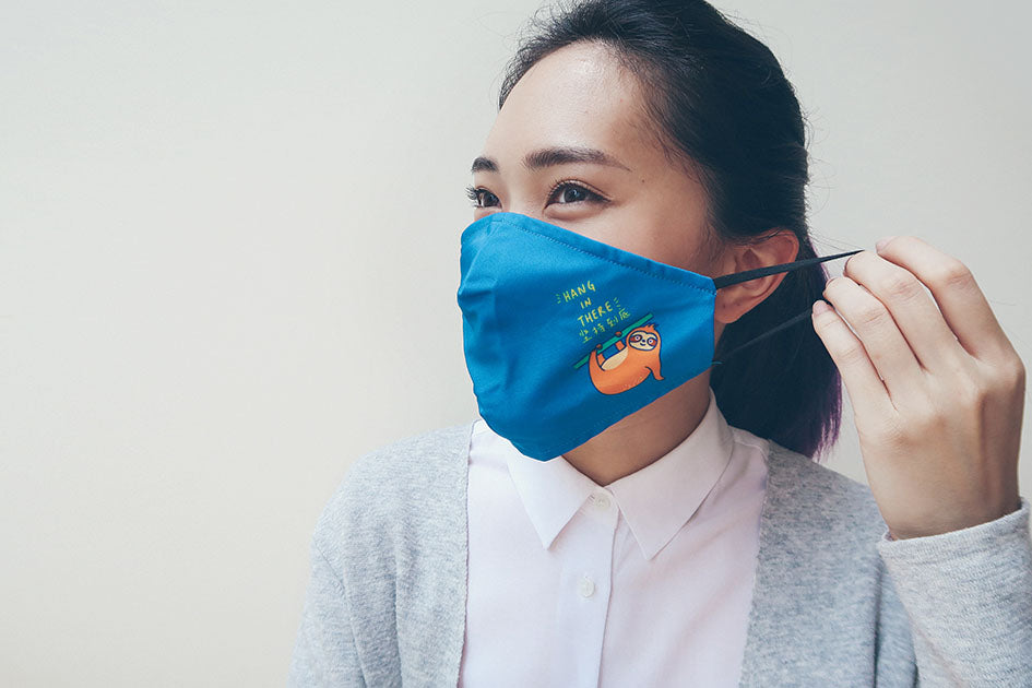 Sloth Hang In There Mask - Mask by wheniwasfour | 小时候, Singapore local artist online gift store