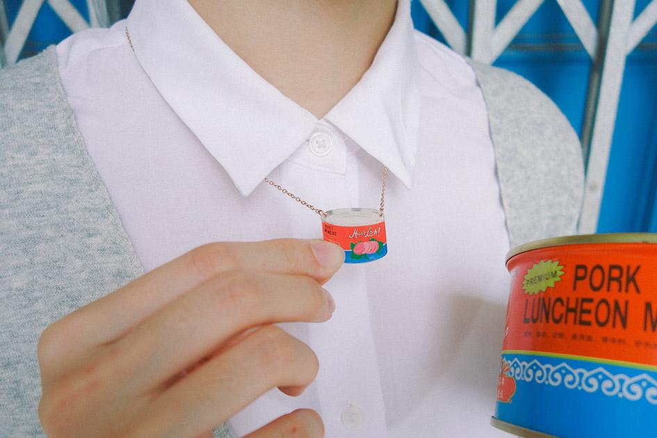 Cute mini spam can necklace for your OOTD!