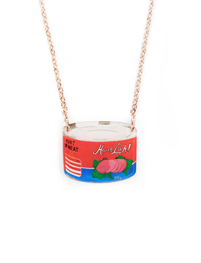 Eccentric Spam Can necklace inspired by nostalgic Mama Shop products