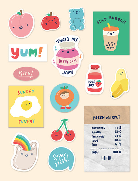 Fresh Market Decal Sticker Pack - Sticker by wheniwasfour | 小时候, Singapore local artist online gift store
