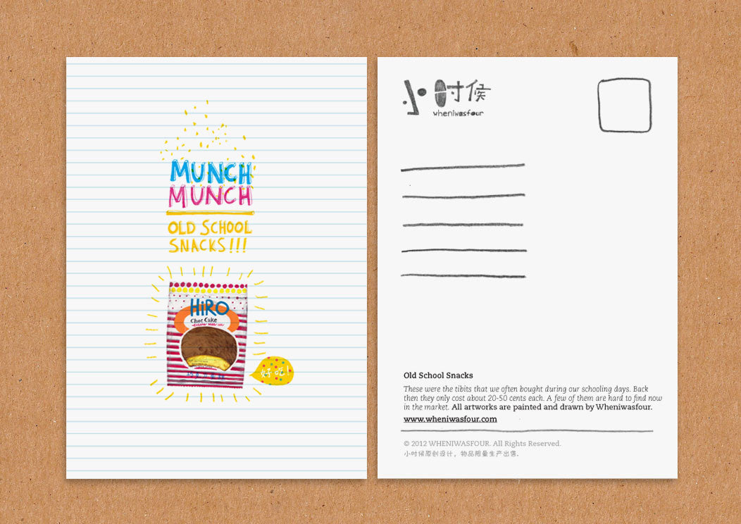 Old-School Snacks Postcards
