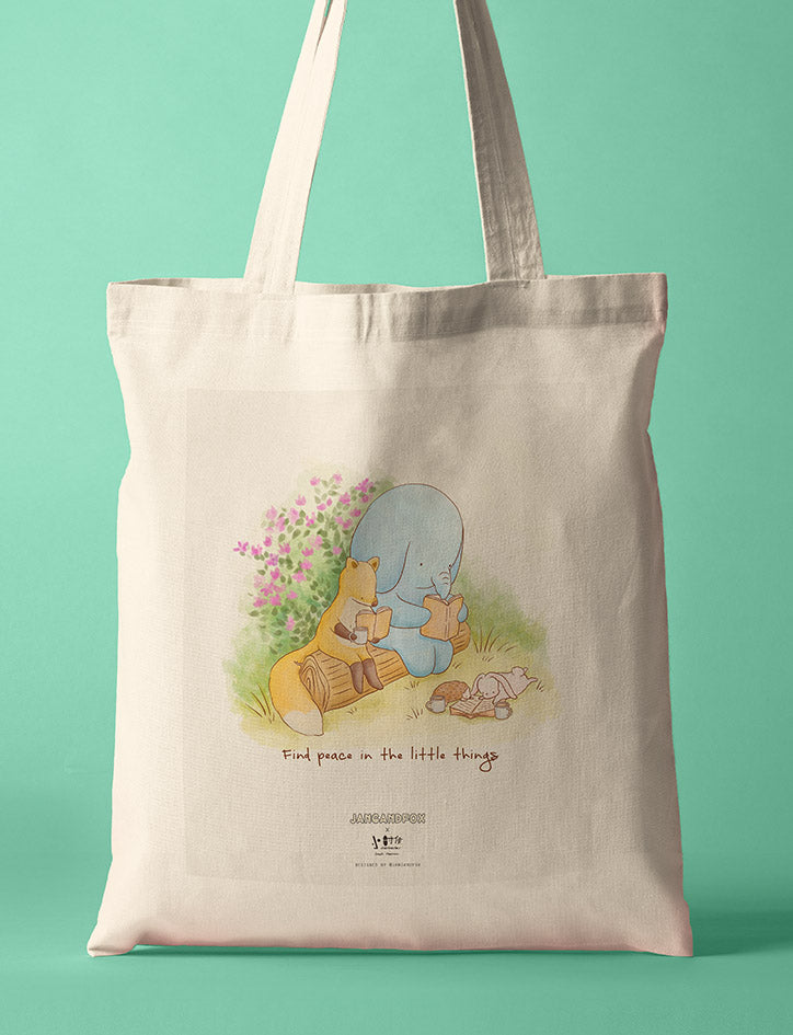 Find Peace In The Little Things Tote bag - Canvas Tote Bags by wheniwasfour | 小时候, Singapore local artist online gift store