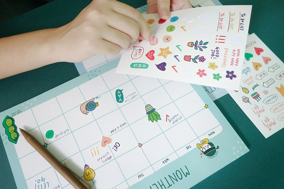 Dream Chaser Monthly Desk Planner - Monthly Planner by wheniwasfour | 小时候, Singapore local artist online gift store