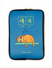 Blue motivational laptop sleeve with a sleeping sloth - slow living