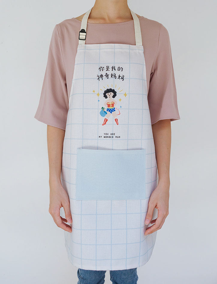 Wonder Mum Apron - Apparel by wheniwasfour | 小时候, Singapore local artist online gift store