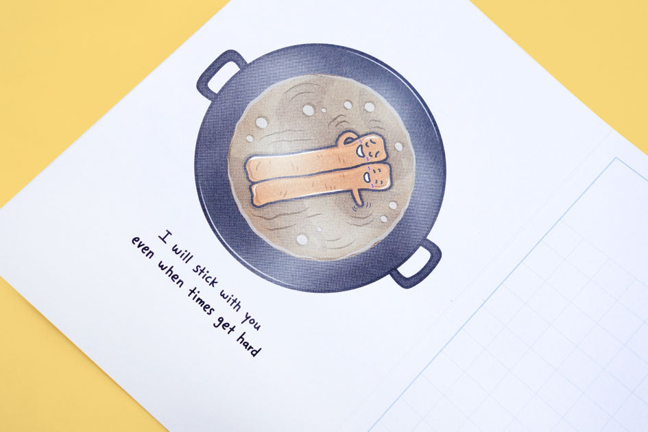 You Tiao (True friends are never apart) - Postcards by wheniwasfour | 小时候, Singapore local artist online gift store